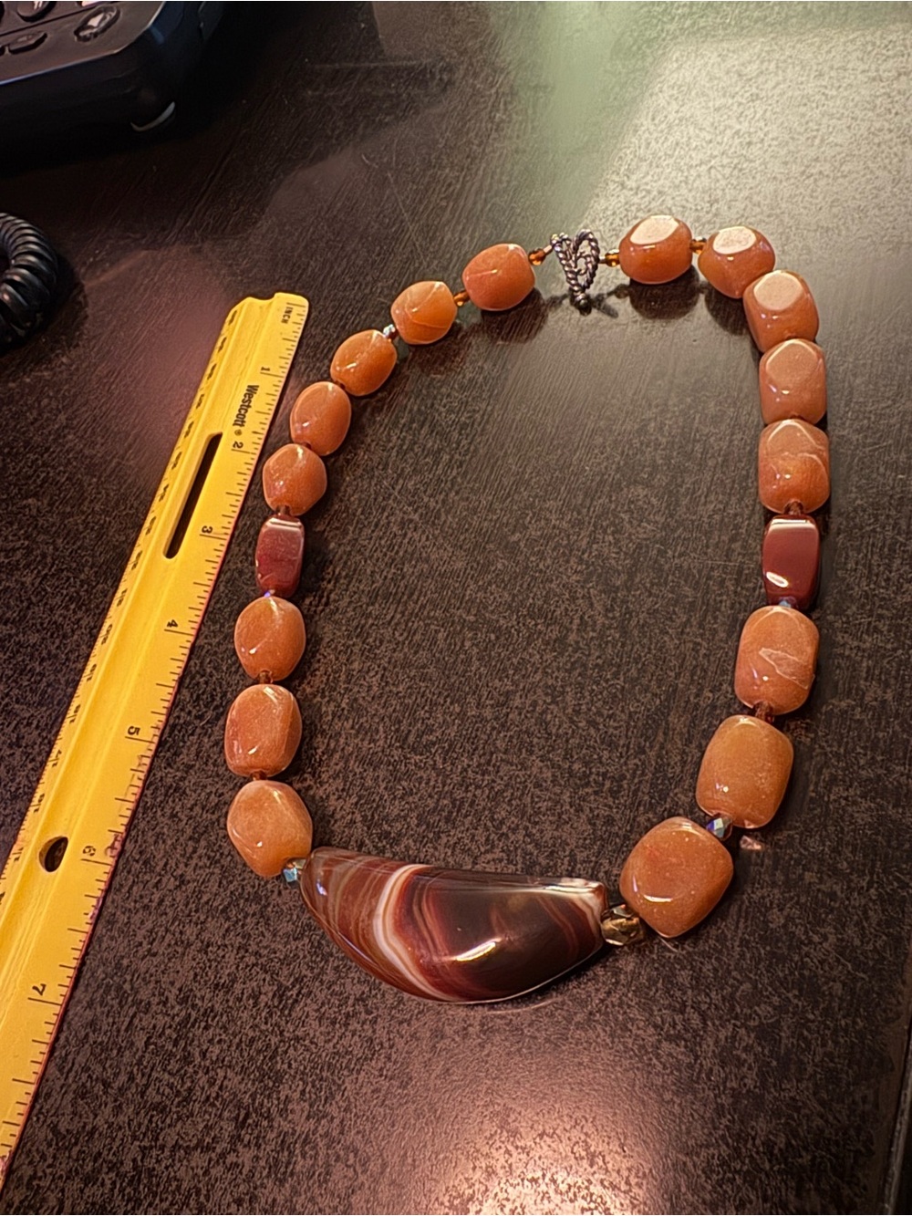 Handmade Brown Agate Statement Necklace - Elegant Women’s Jewelry